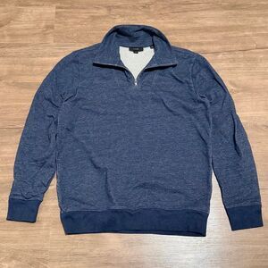Vince Funnel Neck Quarter Zip Pullover in Heather Sapphire